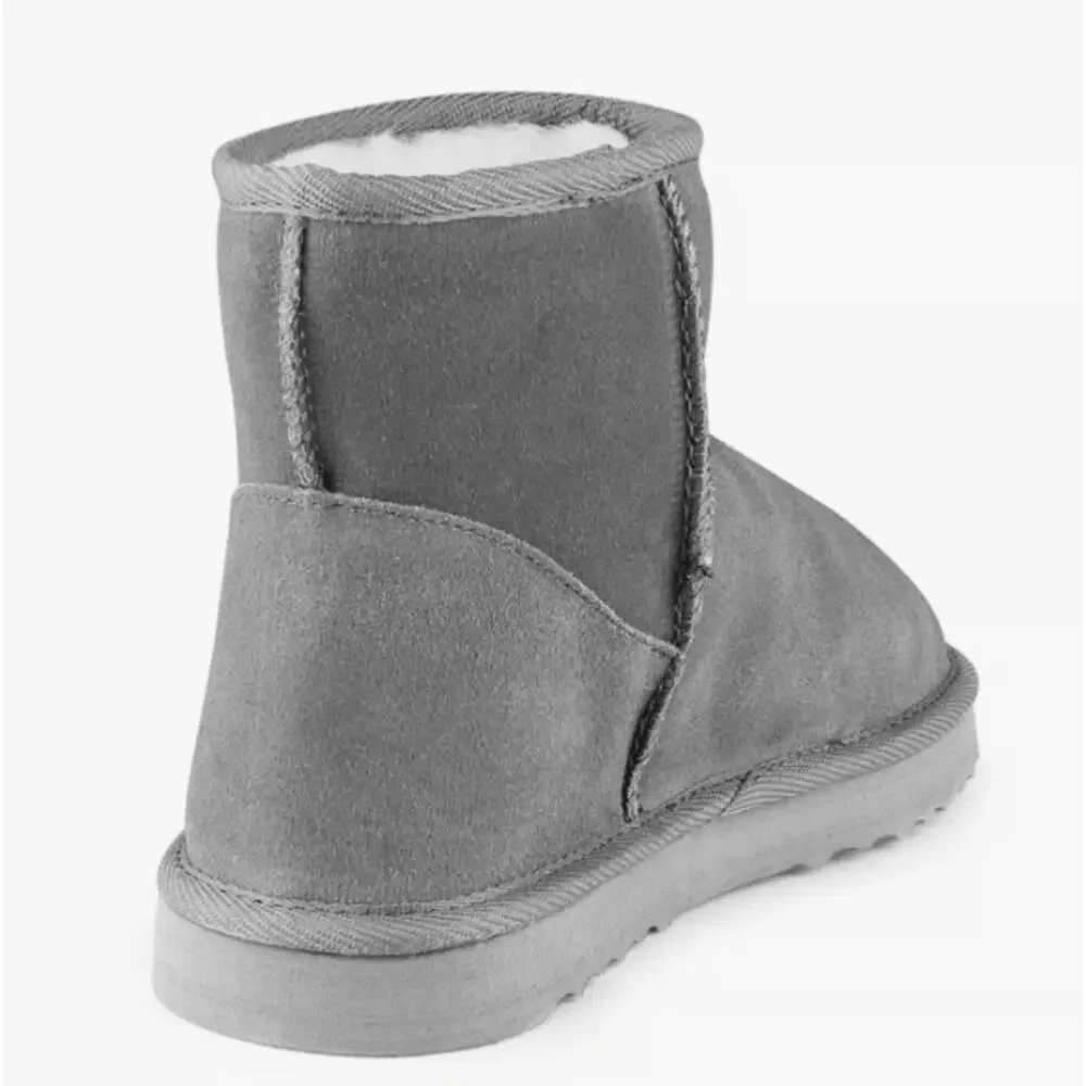 Nature Wind Suede Boots 7 NWT Gray Ankle Booties Waterproof Faux Fur